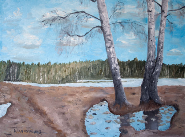 Картина - "Лесное озеро в Аникеевке"