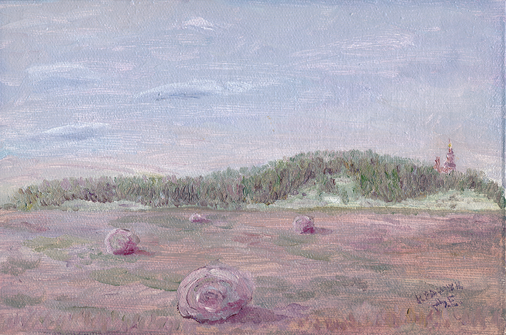 Картина - "Пейзаж со снопами сена возле села Остров"